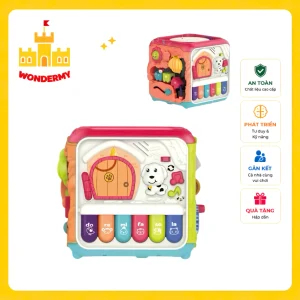 Đồ Chơi Hộp Âm Nhạc WonderMy 6In1 - Hộp Đàn Piano Đa Chức Năng Tích Hợp Trống Vỗ & Điện Thoại Cho Bé 0-3 Tuổi