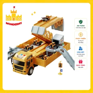 Bộ Xe Tải Biến Hình Bãi Đua WonderMy - Xe Công Trình Cỡ Lớn Tích Hợp Đường Ra Bãi Xe & Nhiều Xe Mini